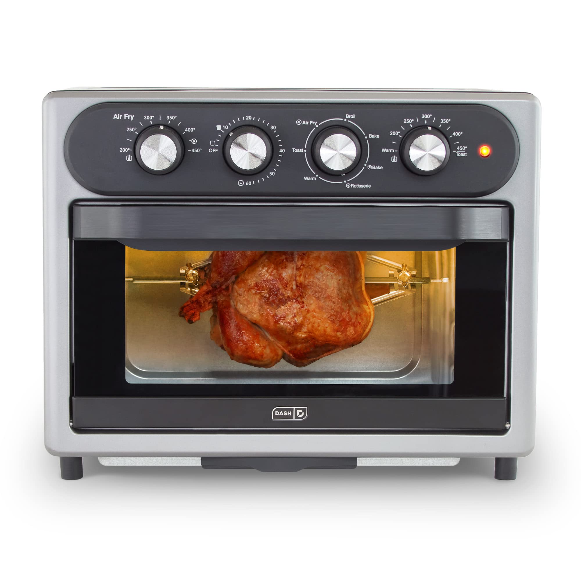 Dash Chef Series 7 in 1 Convection Toaster Oven Cooker with Rotisserie and Air Fryer for Baking Enthusiasts in Graphite