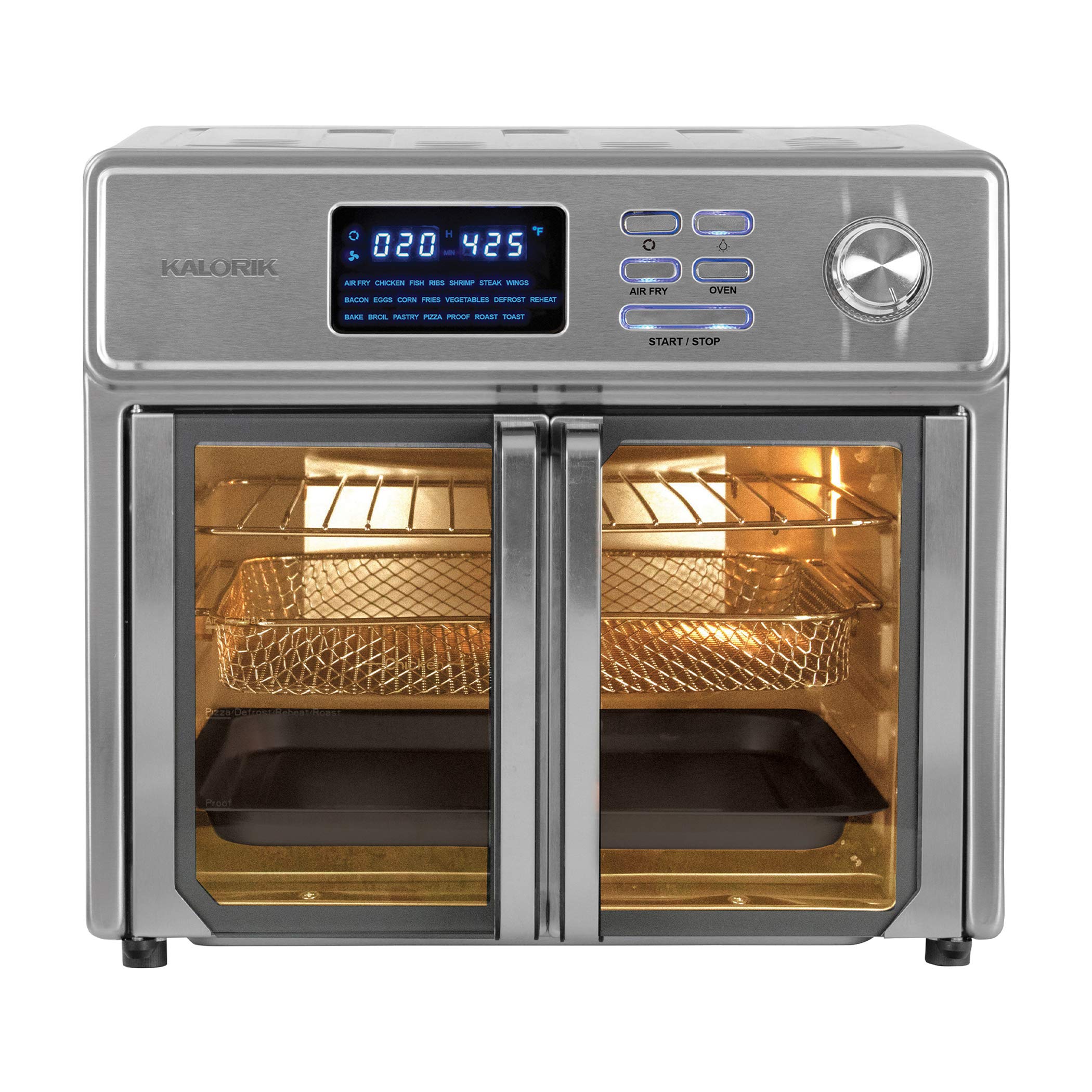 Kalorik AFO 47269 SS 26 QT Digital Maxx Air Fryer Oven - All in One Appliance, Stainless Steel, Roaster, Broiler, Rotiss